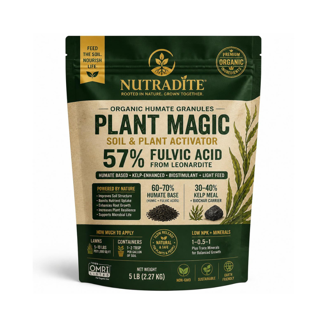 Nutradite Plant Magic — Organic Humate Granules Soil & Plant Activator (57% Fulvic Acid)